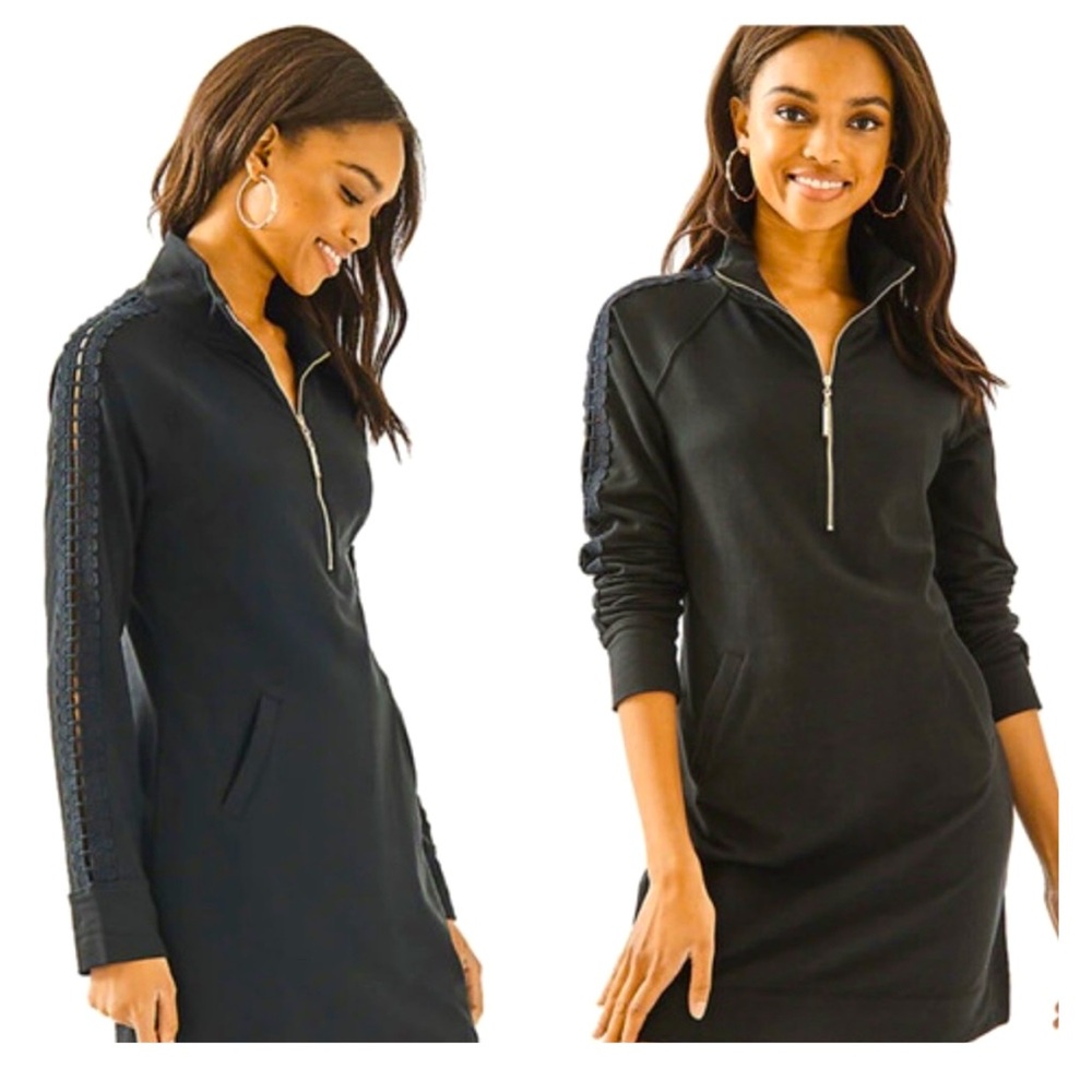 Lilly Pulitzer Popover Black Dress. Size Medium.